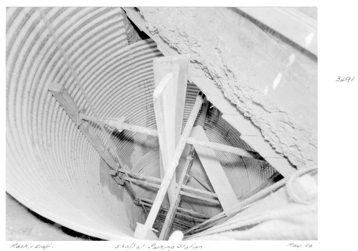 Shaft at parking station - Brisbane, May 1960