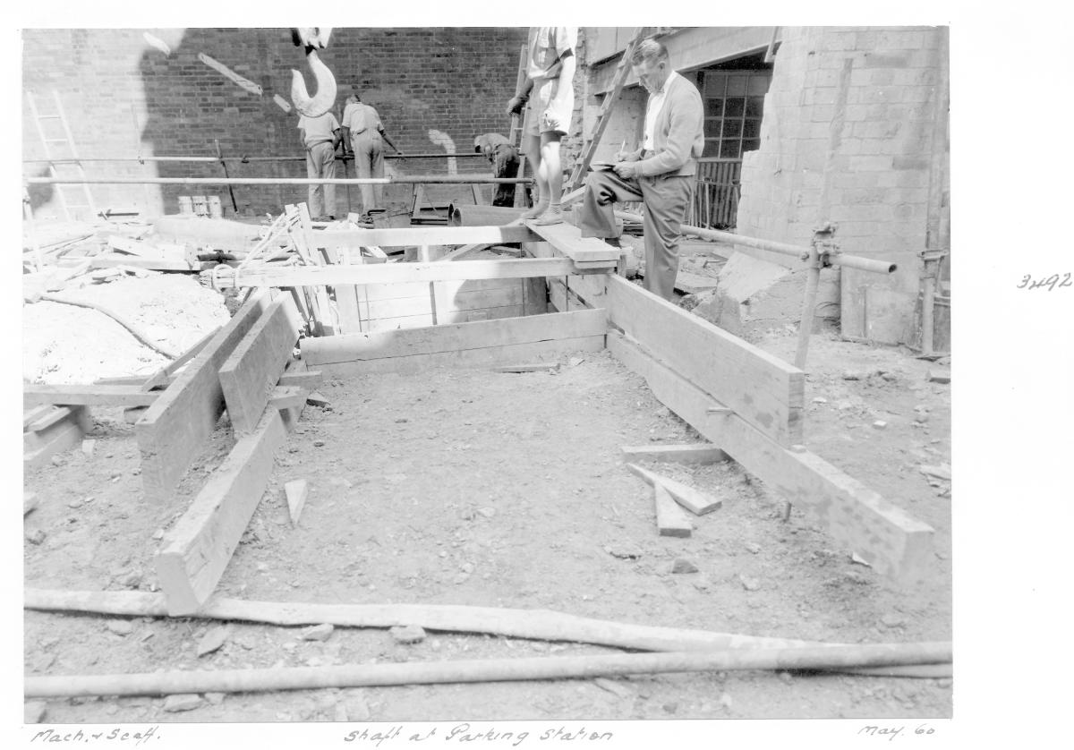 Shaft at parking station - Brisbane, May 1960