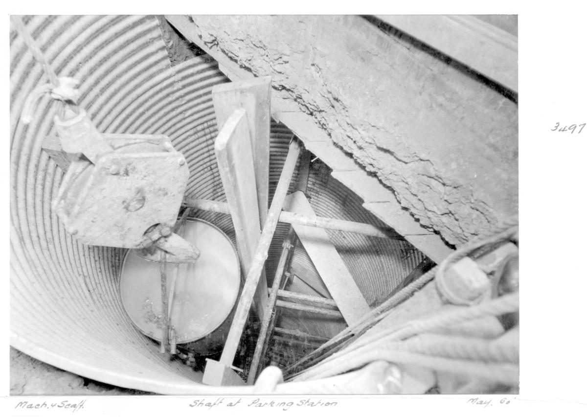Shaft at parking station - Brisbane, May 1960