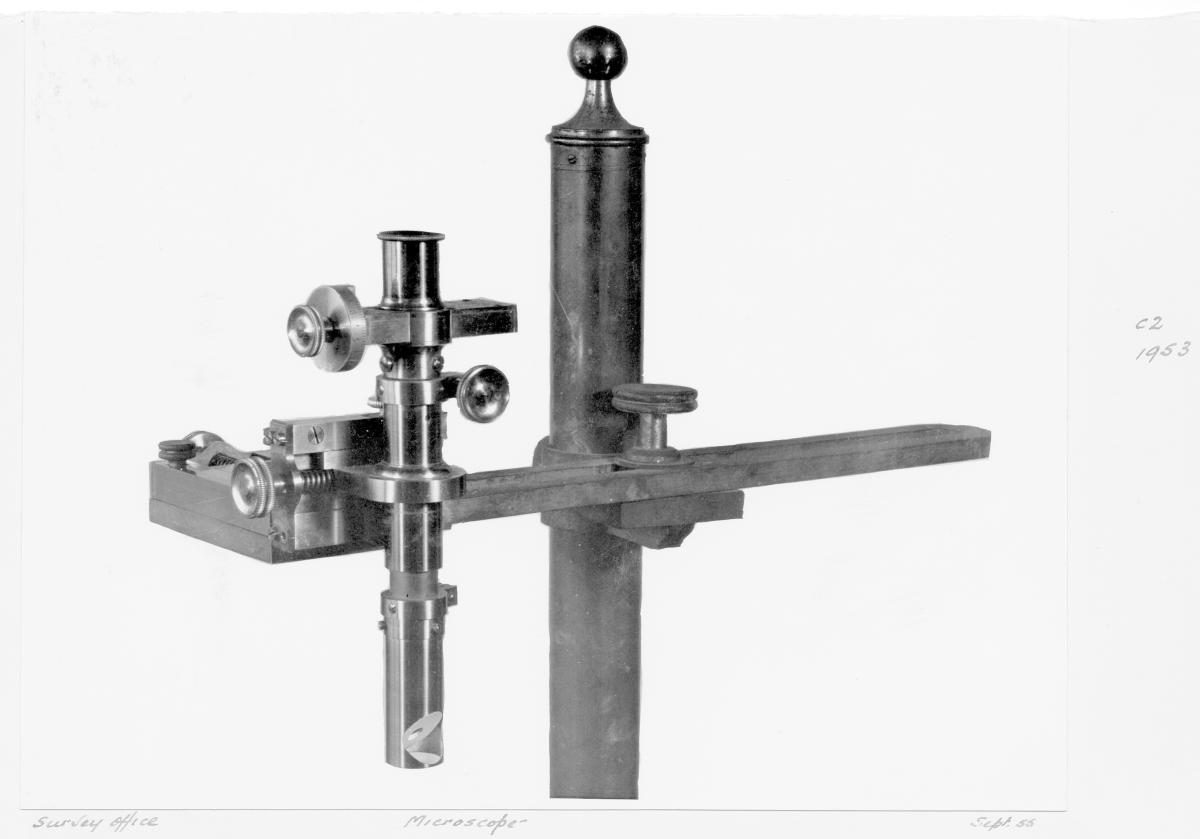 Survey Office microscope - Brisbane, September 1955