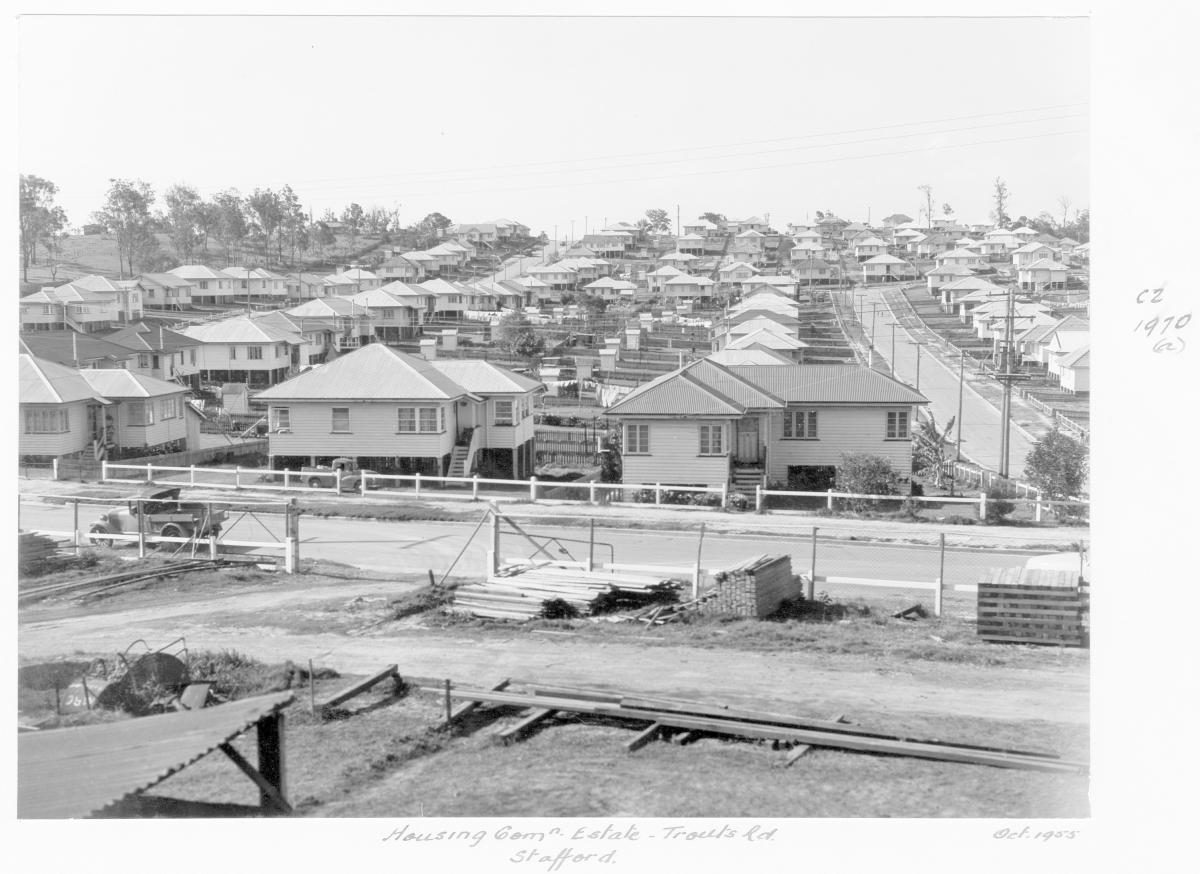 Housing Commission estate on Trouts Road, Stafford, Brisbane, October 1955