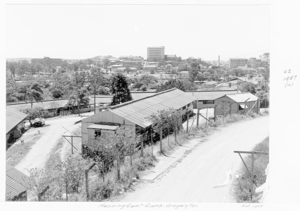 Housing Commission camp, Victoria Park, Gregory Terrace, Spring Hill - Brisbane, October 1955