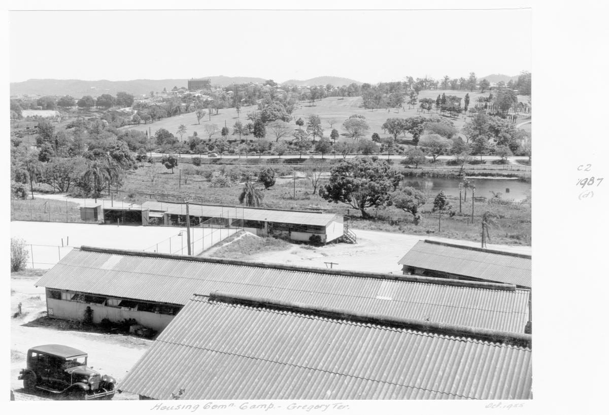 Housing Commission camp, Victoria Park, Gregory Terrace, Spring Hill - Brisbane, October 1955