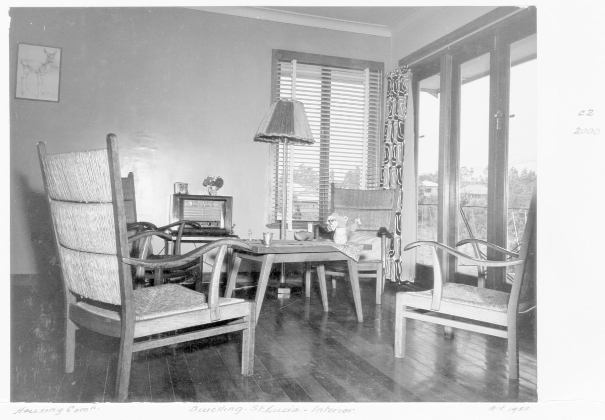 Interior of Housing Commission dwelling, St Lucia - Brisbane, October 1955