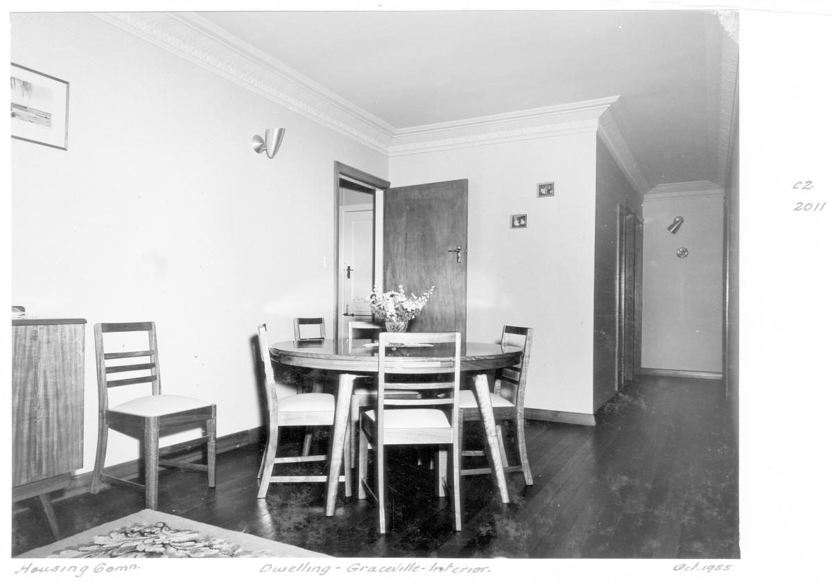 Interior of Housing Commission dwelling, Graceville - Brisbane, October 1955