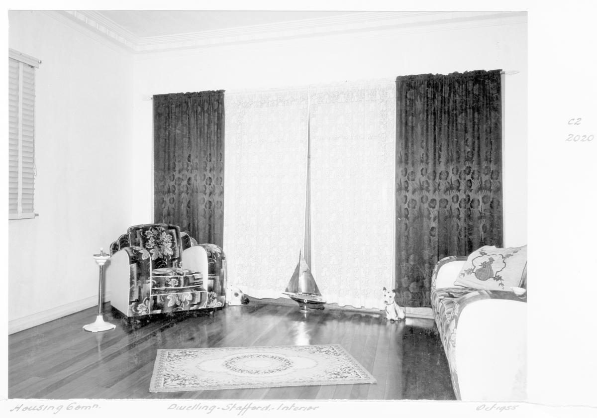 Interior of Housing Commission dwelling, Stafford - Brisbane, October 1955