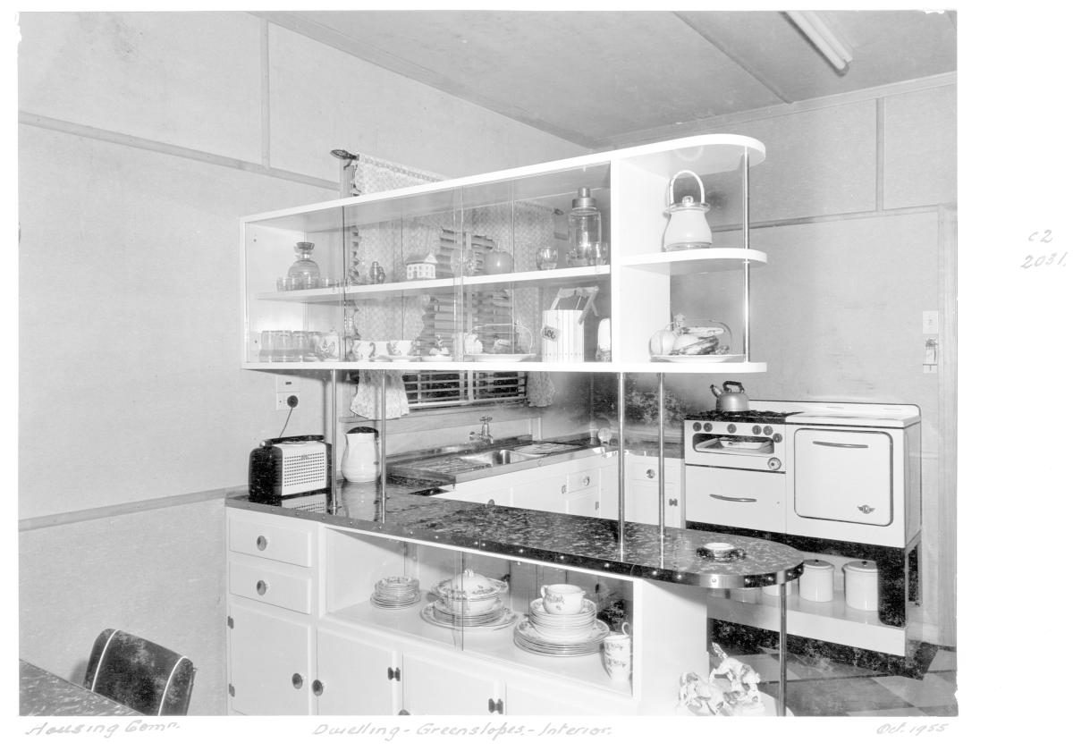 Interior of Housing Commission dwelling, Greenslopes - Brisbane, October 1955