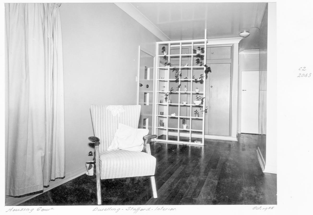 Interior of Housing Commission dwelling, Stafford - Brisbane, October 1955