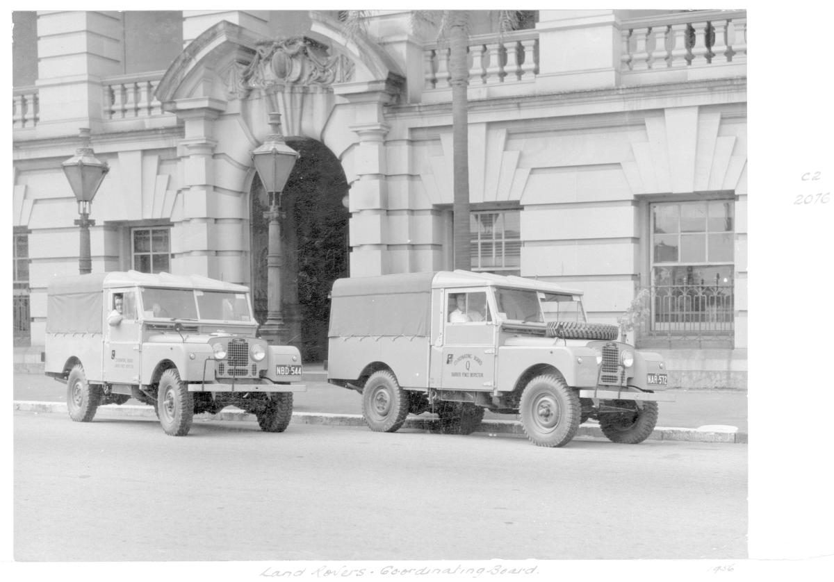Coordinating Board Land Rovers, Barrier Fence Inspectors - Brisbane, 1956