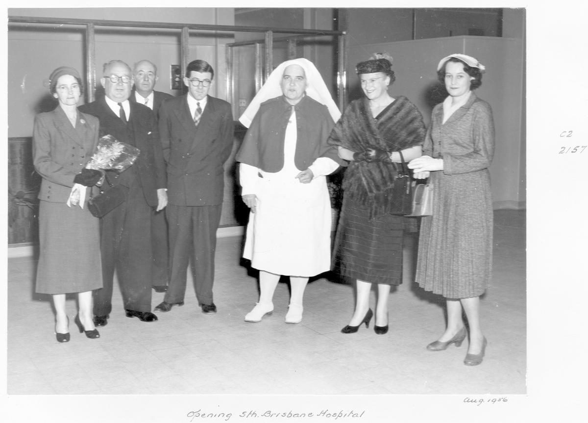 The Premier of Queensland, the Hon Vincent Clair Gair and Mrs Gair at the opening of the South Brisbane Hospital - Brisbane, August 1956