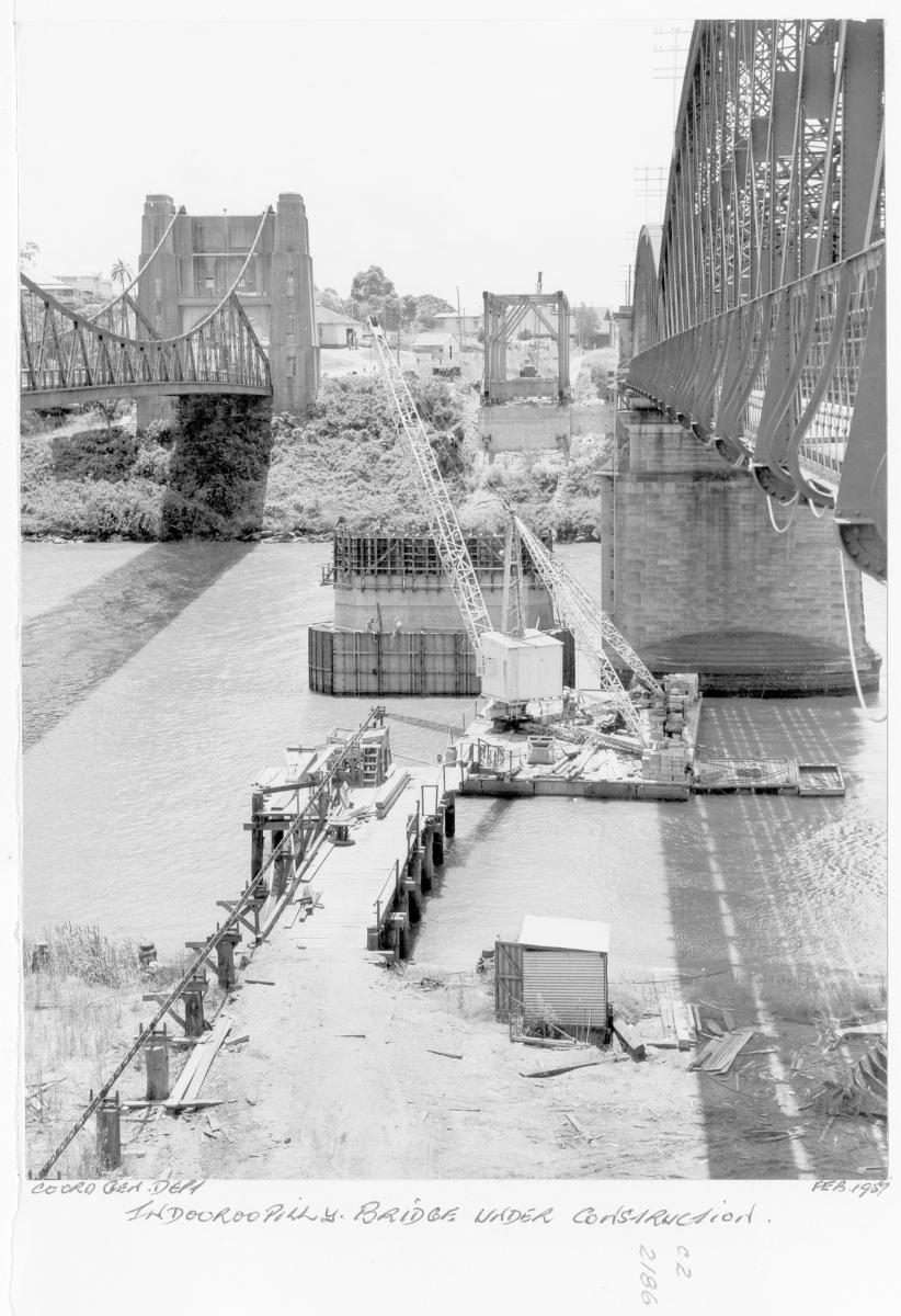 Indooroopilly Bridge under construction - Brisbane, February 1957
