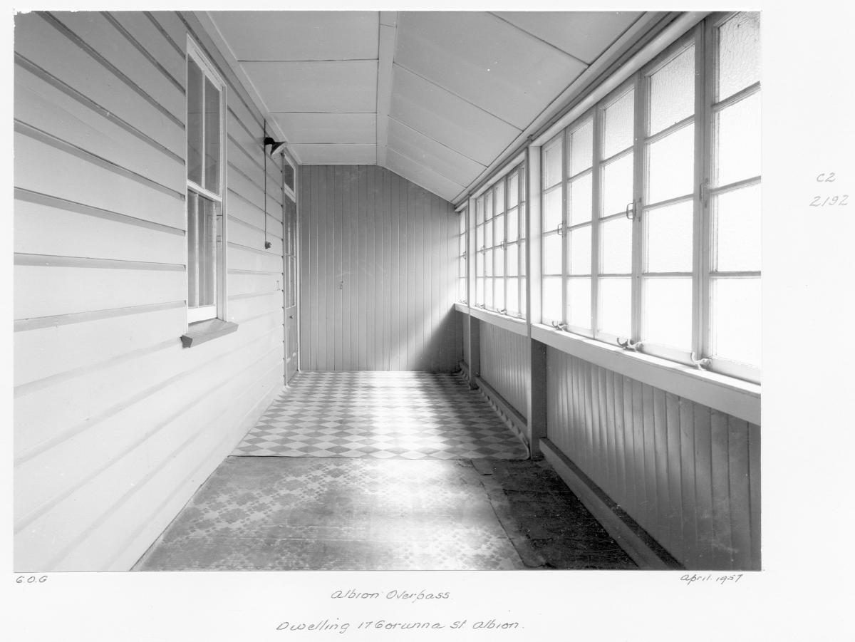 House at 17 Corunna St, Albion during the construction of the Albion overpass - Brisbane, March 1960