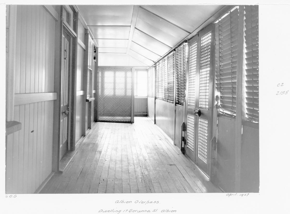 House at 17 Corunna St, Albion during the construction of the Albion overpass - Brisbane, March 1960