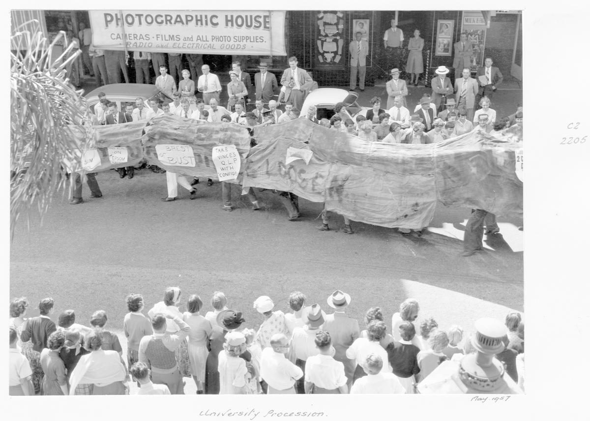 University procession/demonstration - Brisbane, May 1957