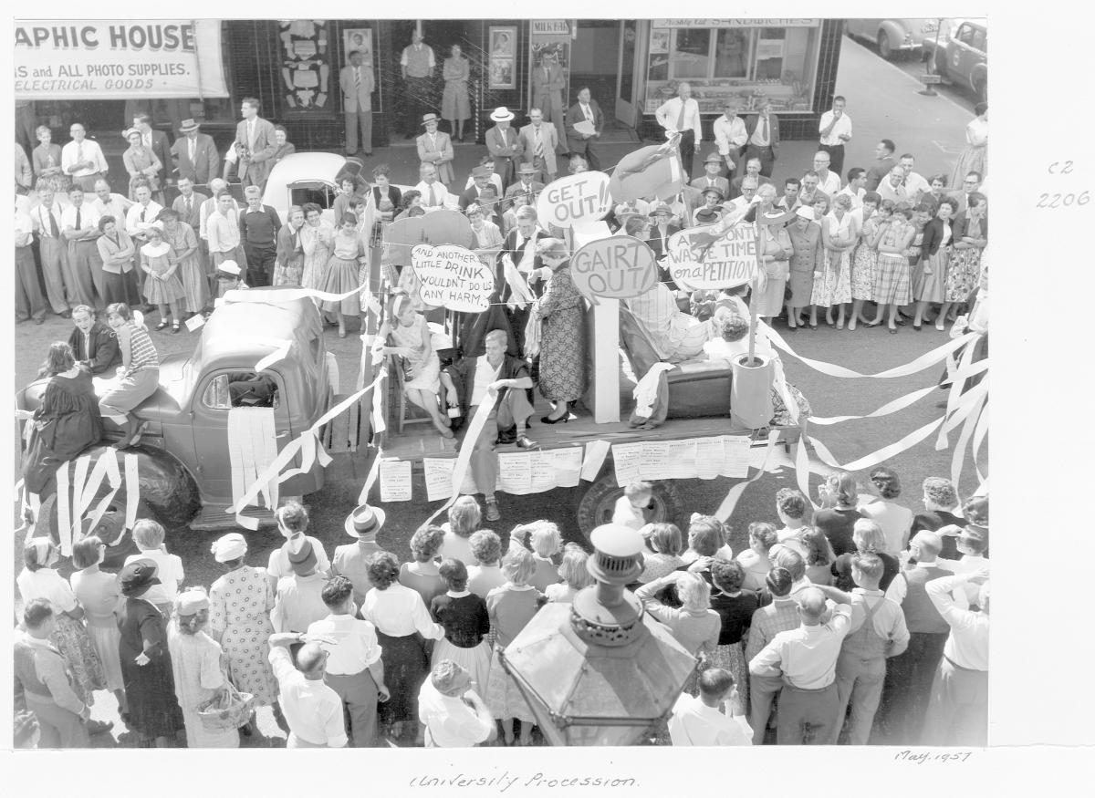 University procession/demonstration - Brisbane, May 1957