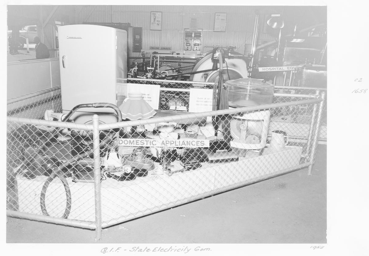 Queensland Industries Fair, State Electricity Commission display, domestic appliances - Brisbane, 1955