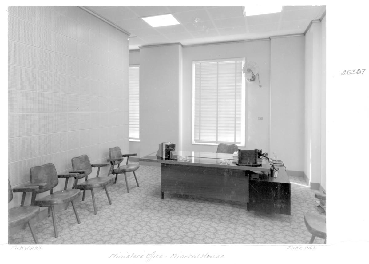 Minister's Office at Mineral House, Brisbane, June 1963