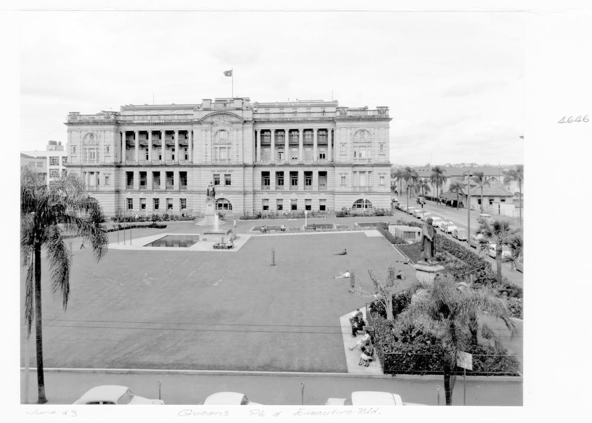 Queen's Park and Executive Building, Brisbane, June 1963