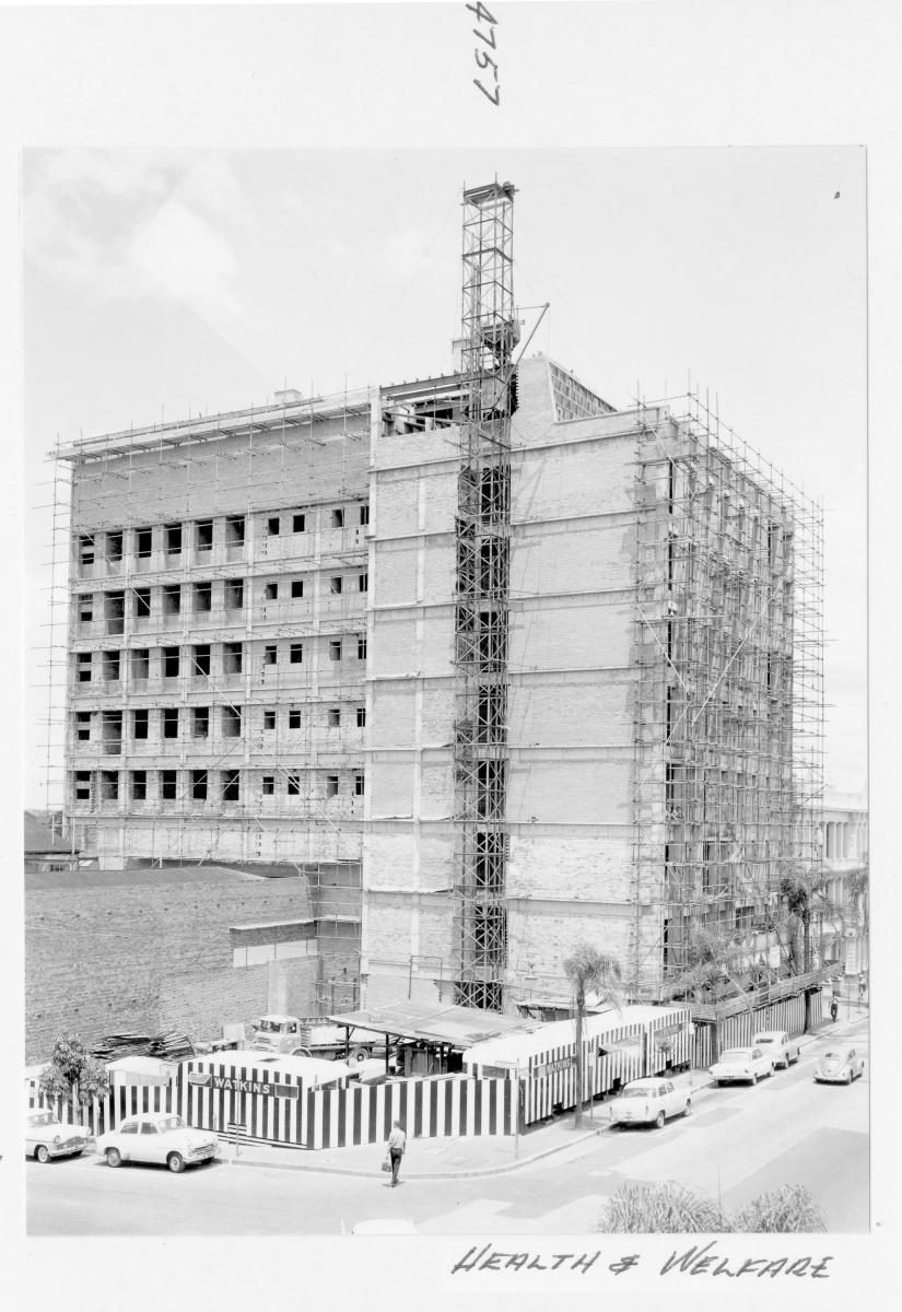 Health and Welfare Building under construction, Brisbane, October 1963