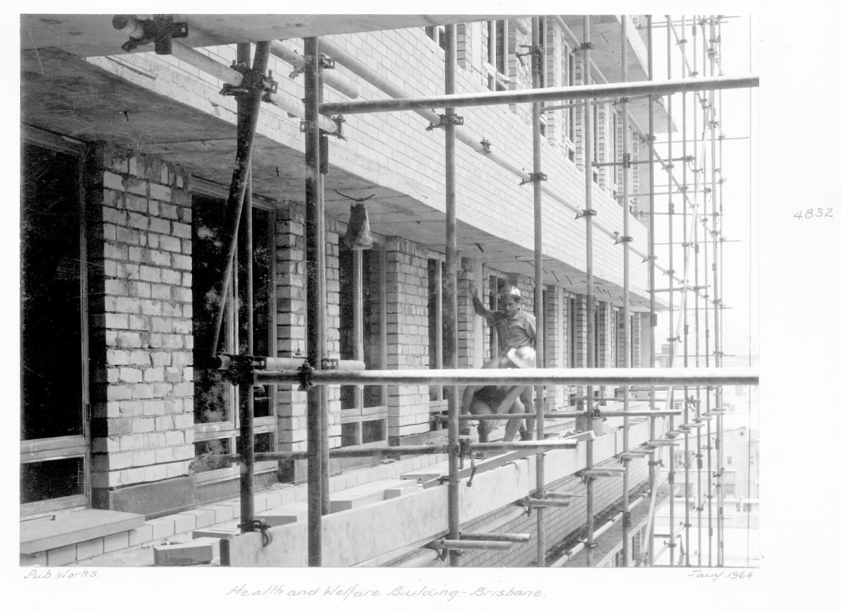 Health and Welfare building under construction, Brisbane, January 1964