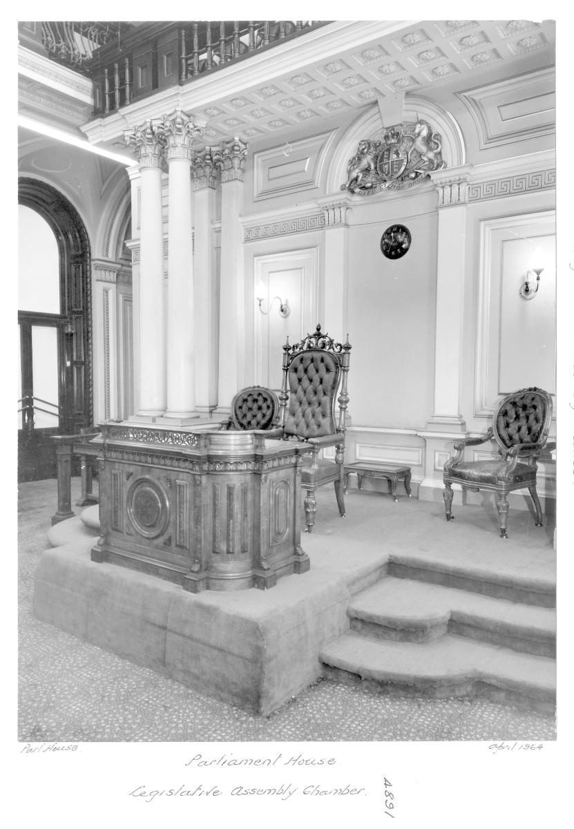 Legislative Assembly Chamber, Parliament House, Brisbane, April 1964