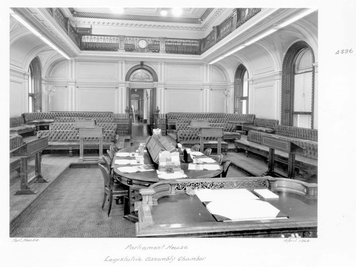 Legislative Assembly Chamber, Parliament House, Brisbane, April 1964