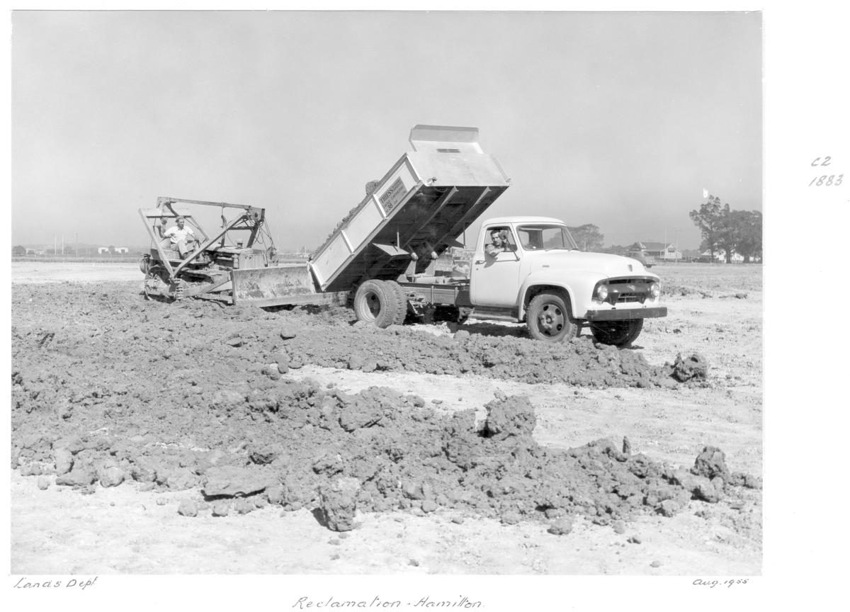 Land reclamation, Hamilton - Brisbane, August 1955
