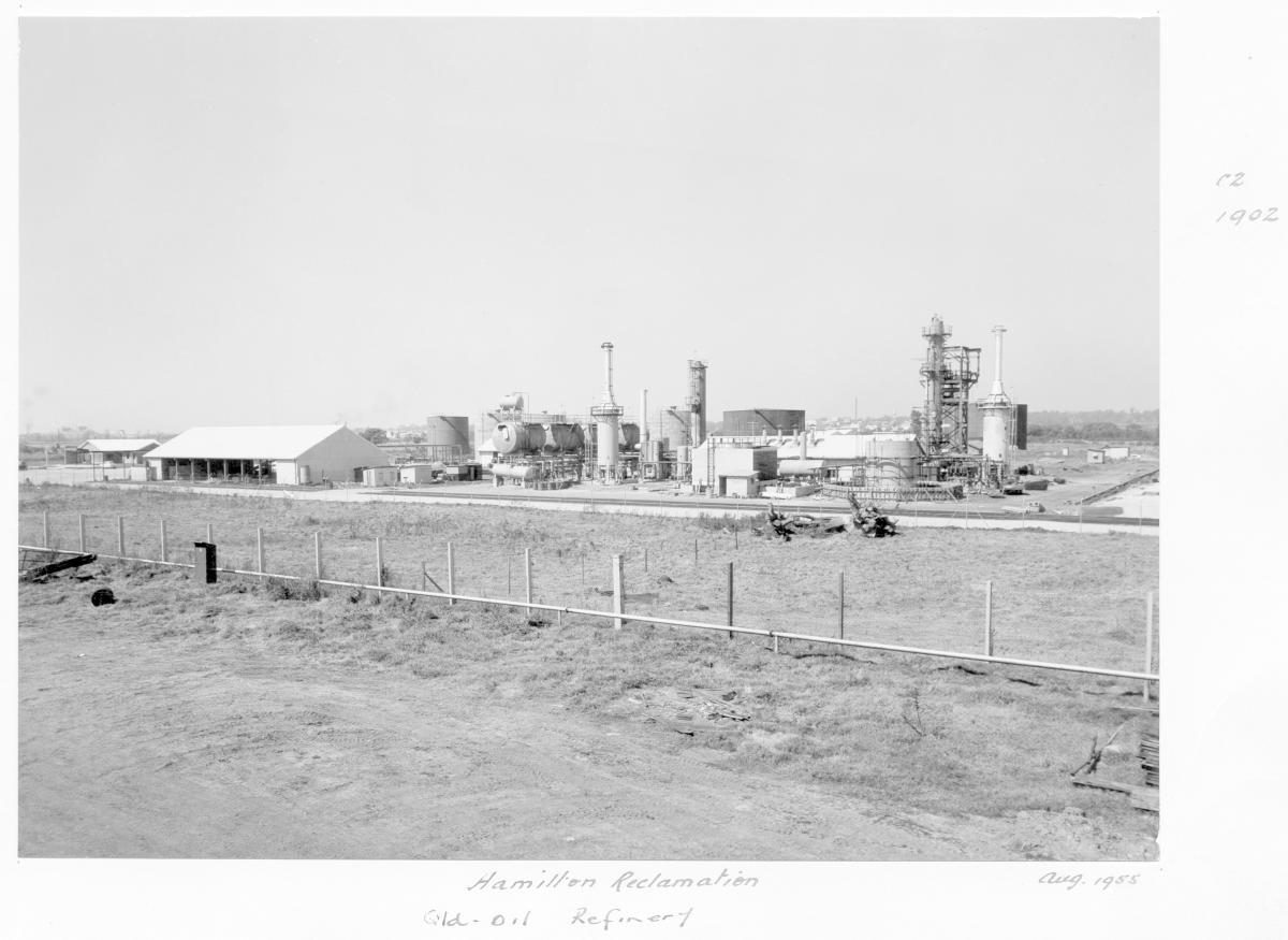 Hamilton reclamation, Caltex Oil Refinery, Lytton - Brisbane, August 1955