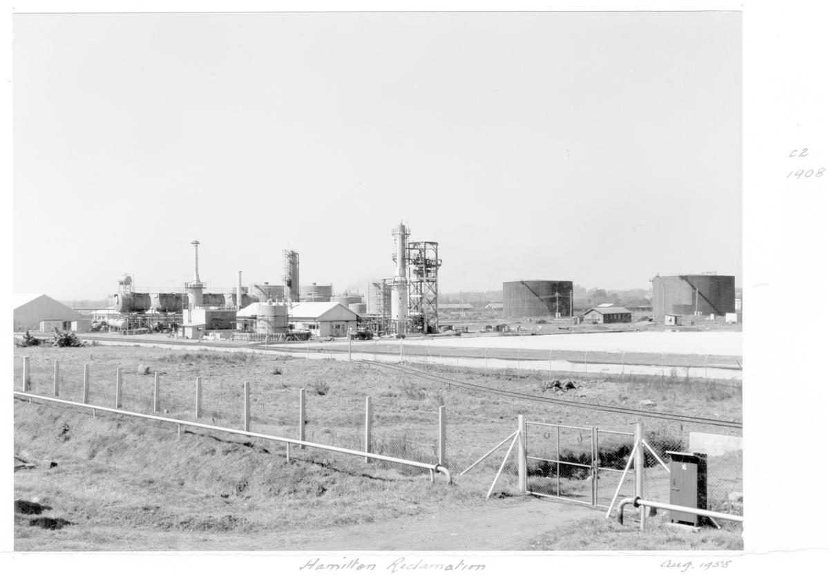 Hamilton reclamation, Caltex Oil Refinery, Lytton - Brisbane, August 1955