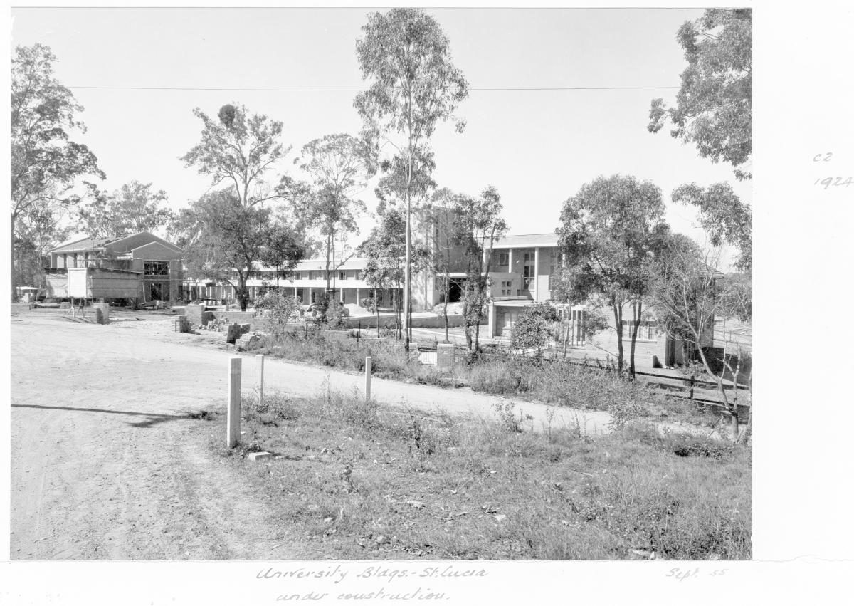 University of Queensland building under construction at St Lucia - Brisbane, September 1955