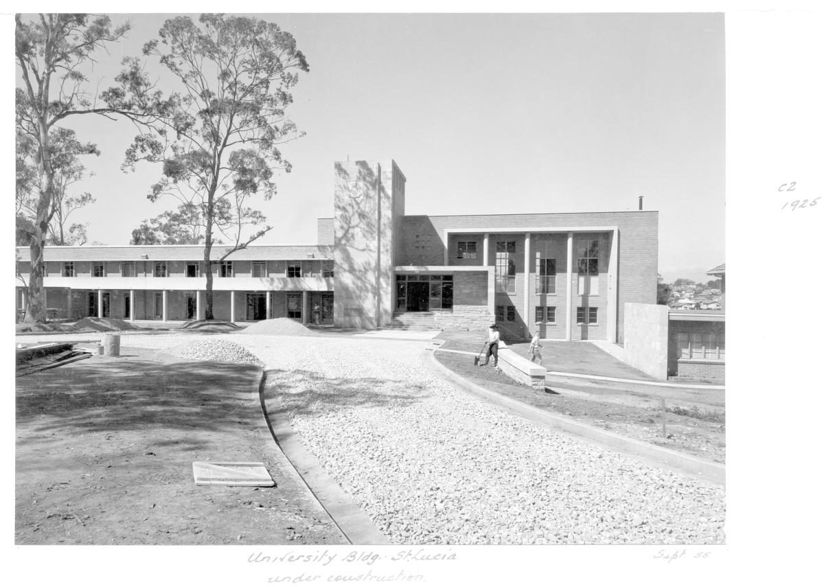 University of Queensland building under construction at St Lucia - Brisbane, September 1955