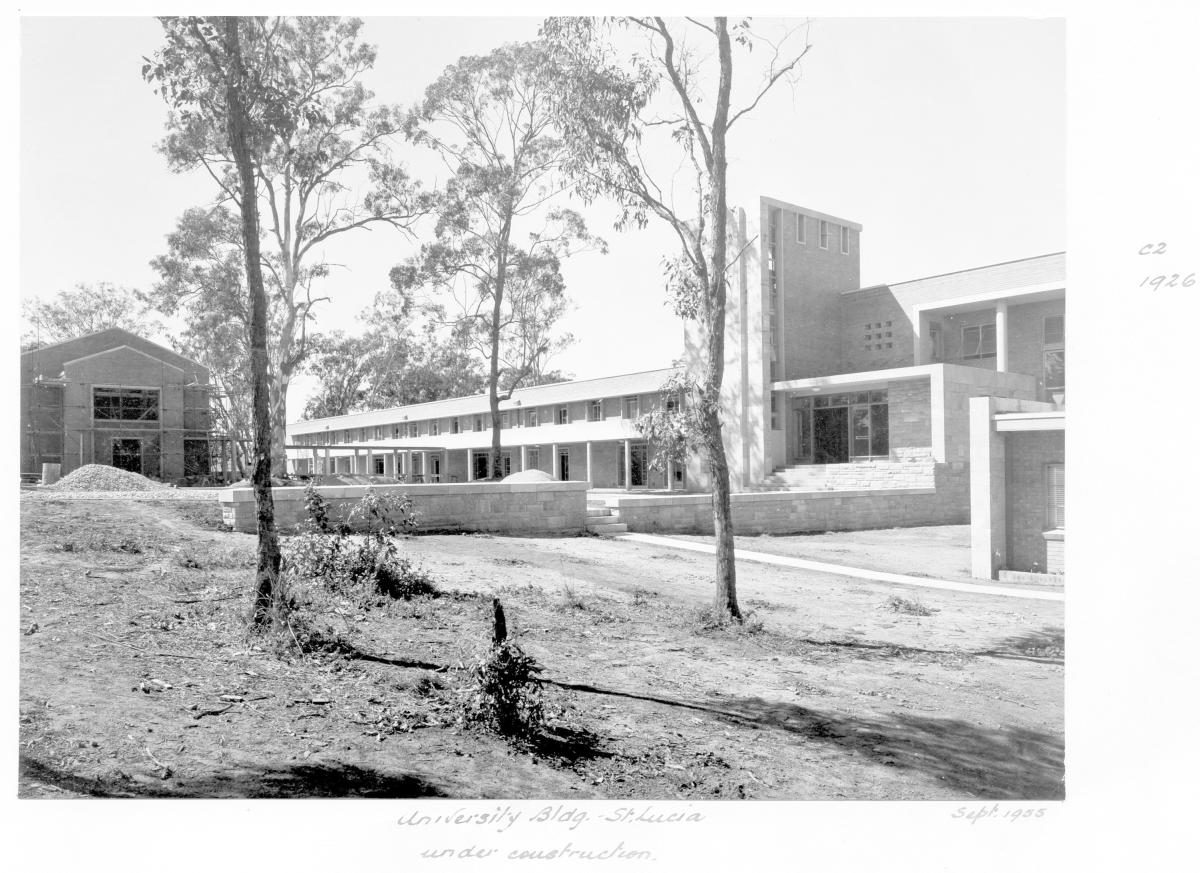 University of Queensland building under construction at St Lucia - Brisbane, September 1955