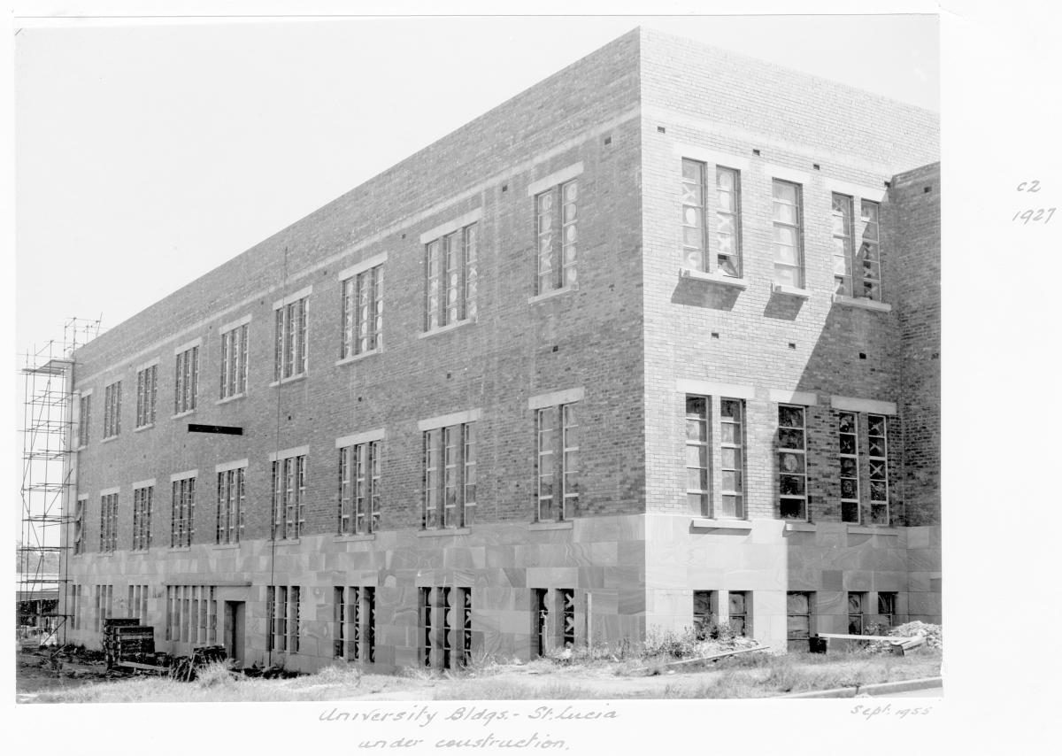 University of Queensland building under construction at St Lucia - Brisbane, September 1955