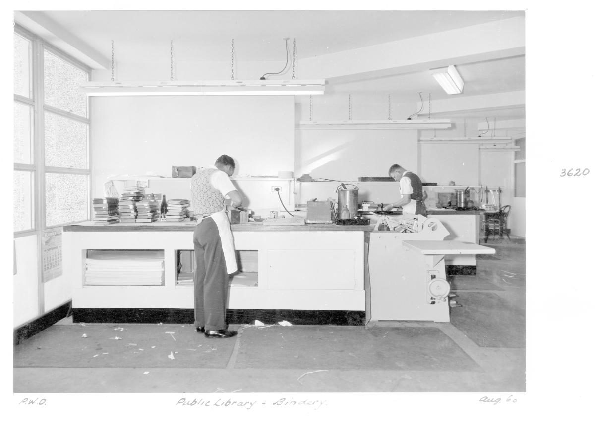 State Library of Queensland bindery, William St - Brisbane, August 1960