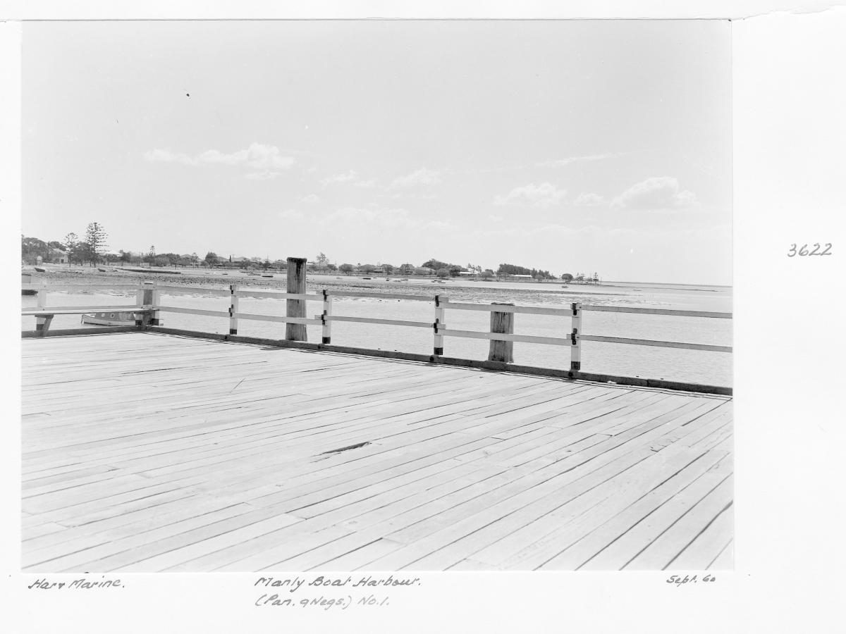 Panoramic photograph of Manly Boat Harbour - Brisbane, September 1960