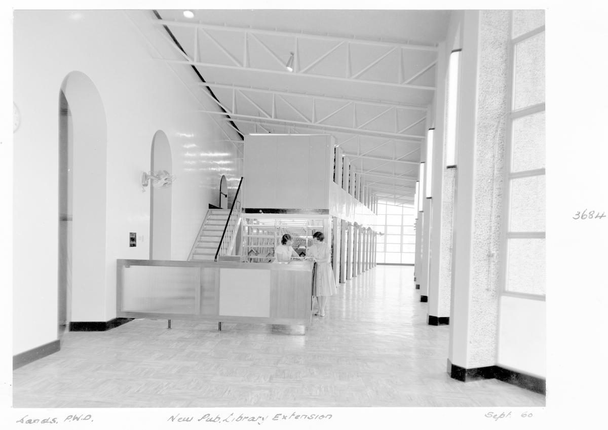 Extension to the State Library of Queensland on William St - Brisbane, September 1960