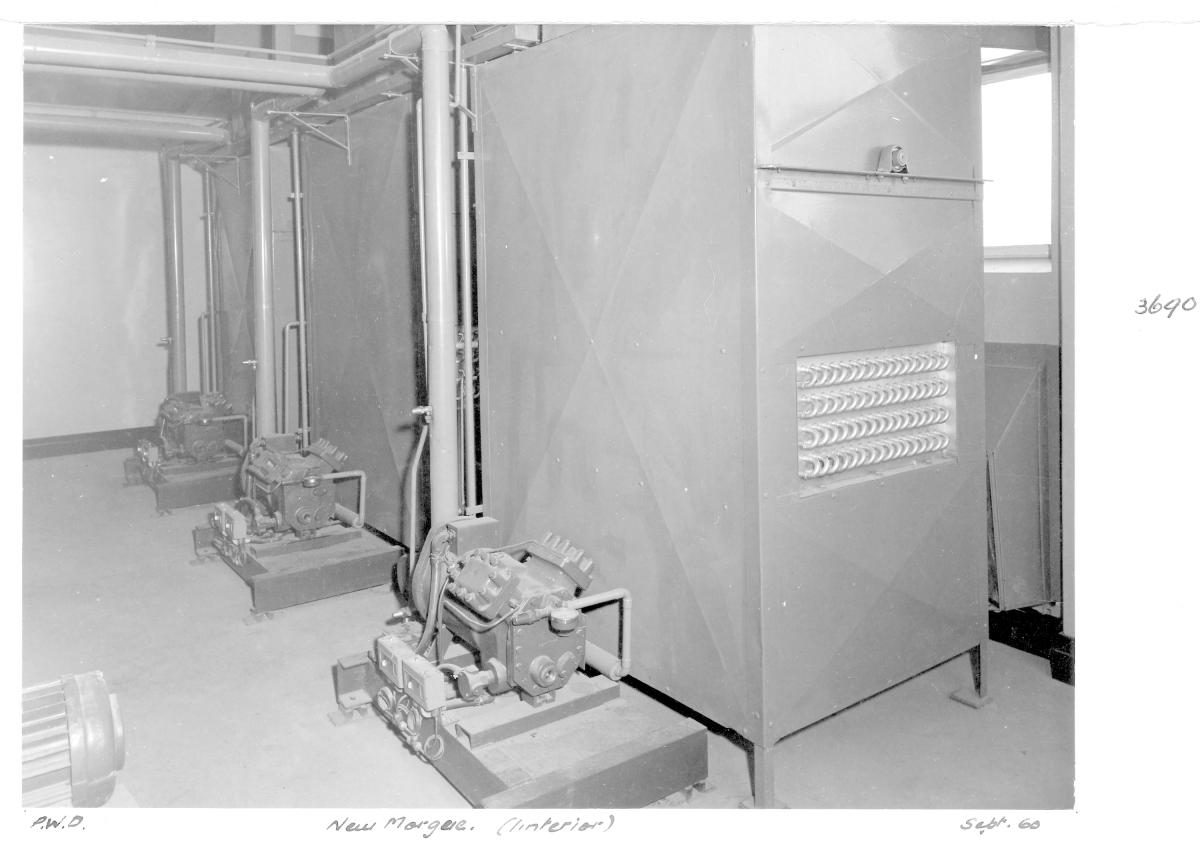Machinery at the new Institute of Forensic Pathology/Morgue building, Coopers Plains - Brisbane, September 1960