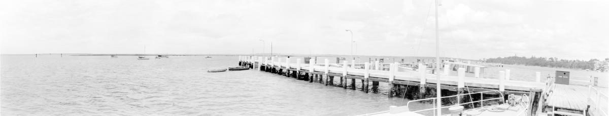 Panoramic photograph of Manly Boat Harbour - Brisbane, October 1960