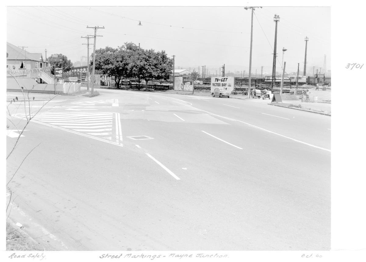 Street markings at Mayne Junction - Brisbane, October 1960