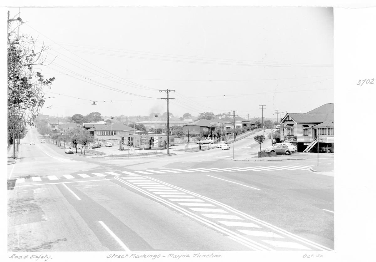 Street markings at Mayne Junction - Brisbane, October 1960