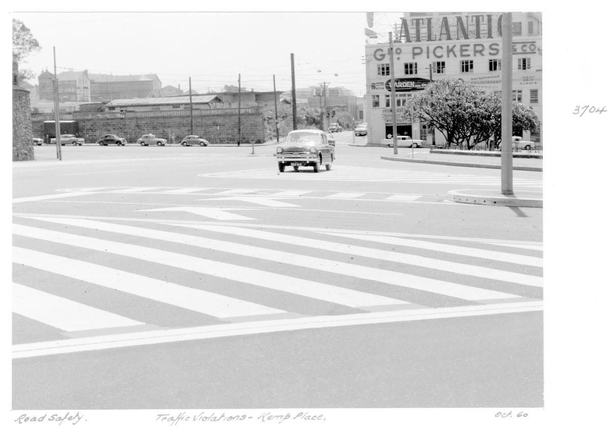 Traffic violation at Kemp Place - Brisbane, October 1960
