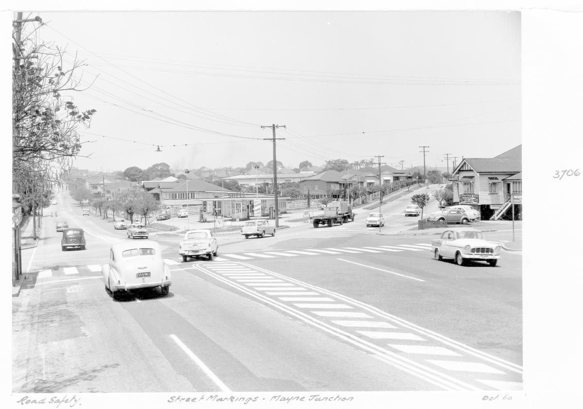 Street markings at Mayne Junction - Brisbane, October 1960