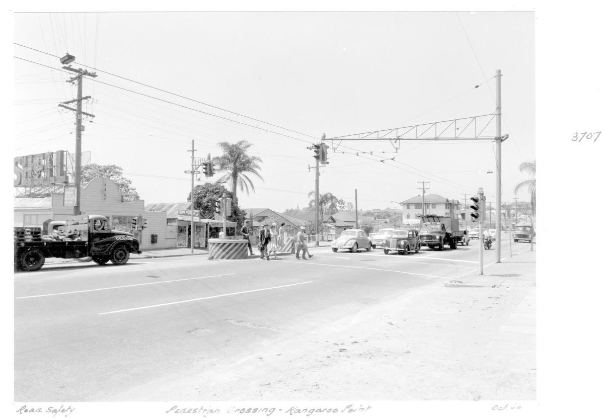Pedestrian crossing at Kangaroo Point - Brisbane, October 1960