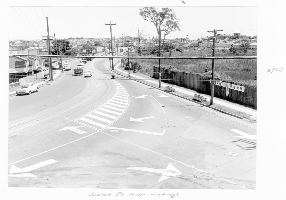 Road traffic markings at Kedron Park - Brisbane, October 1960