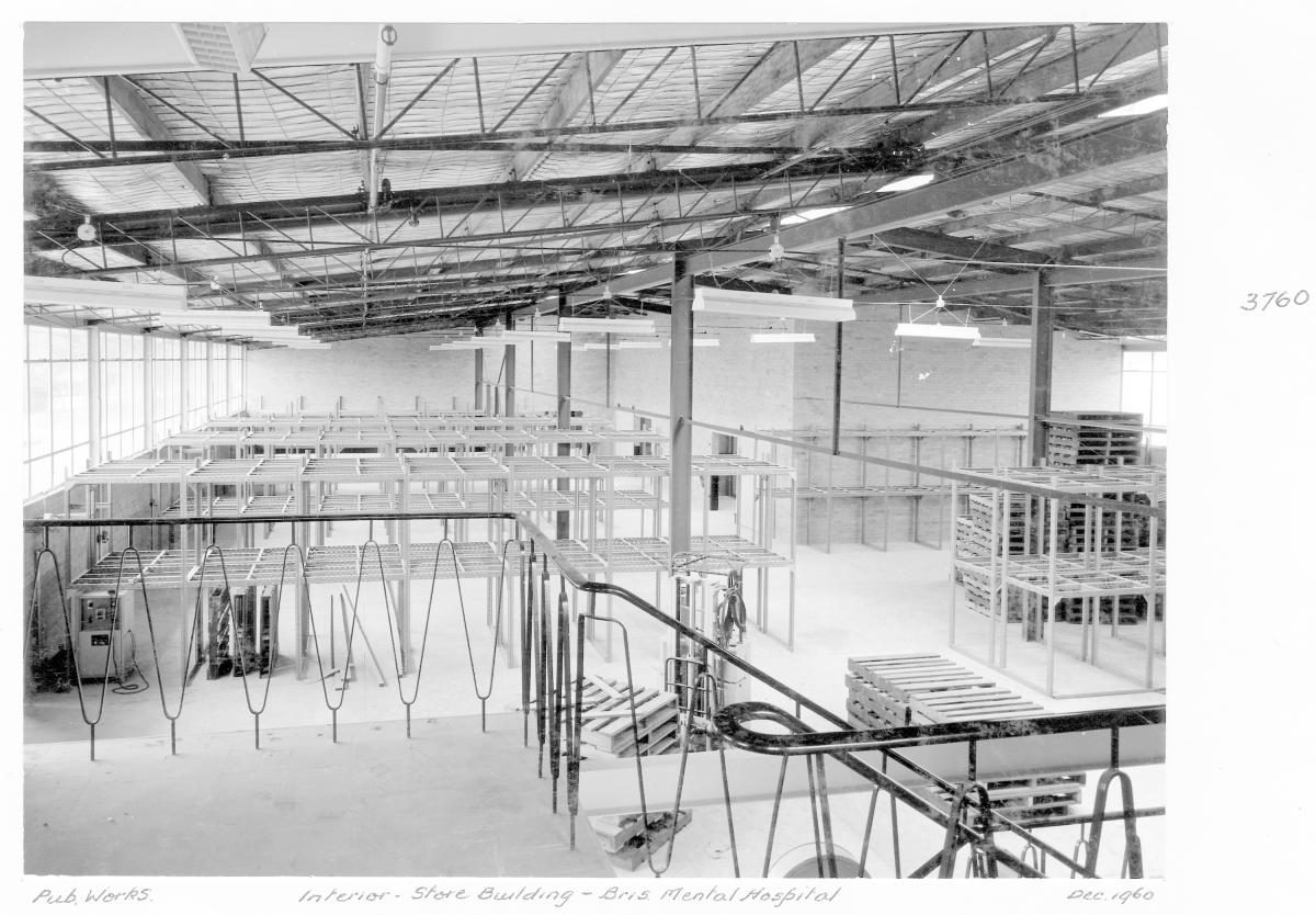 Brisbane Mental Hospital, store building interior - Brisbane, December 1960