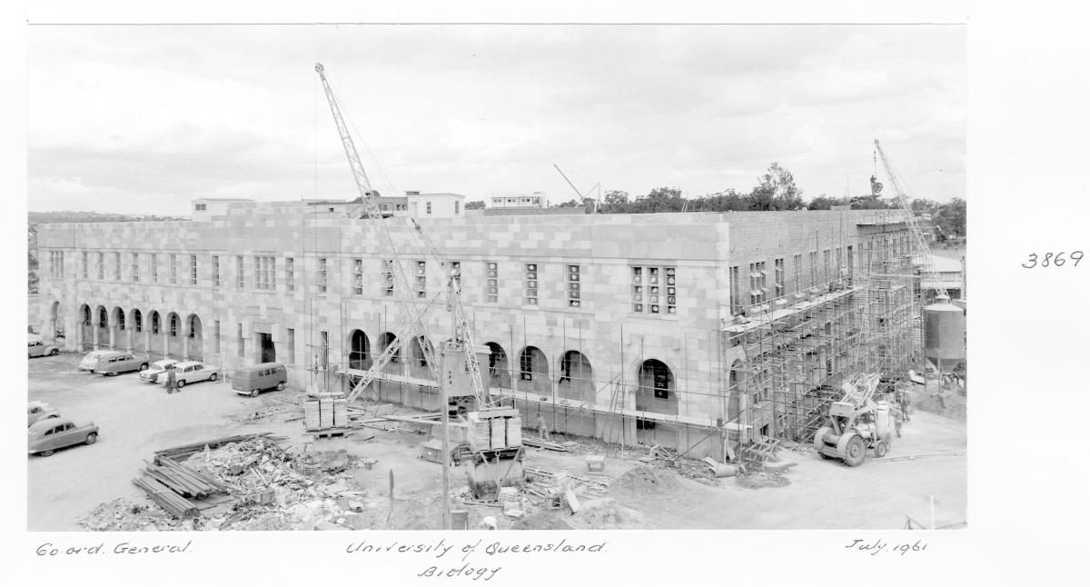 Construction of the Biology building at the University of Queensland, St Lucia - Brisbane, July 1961