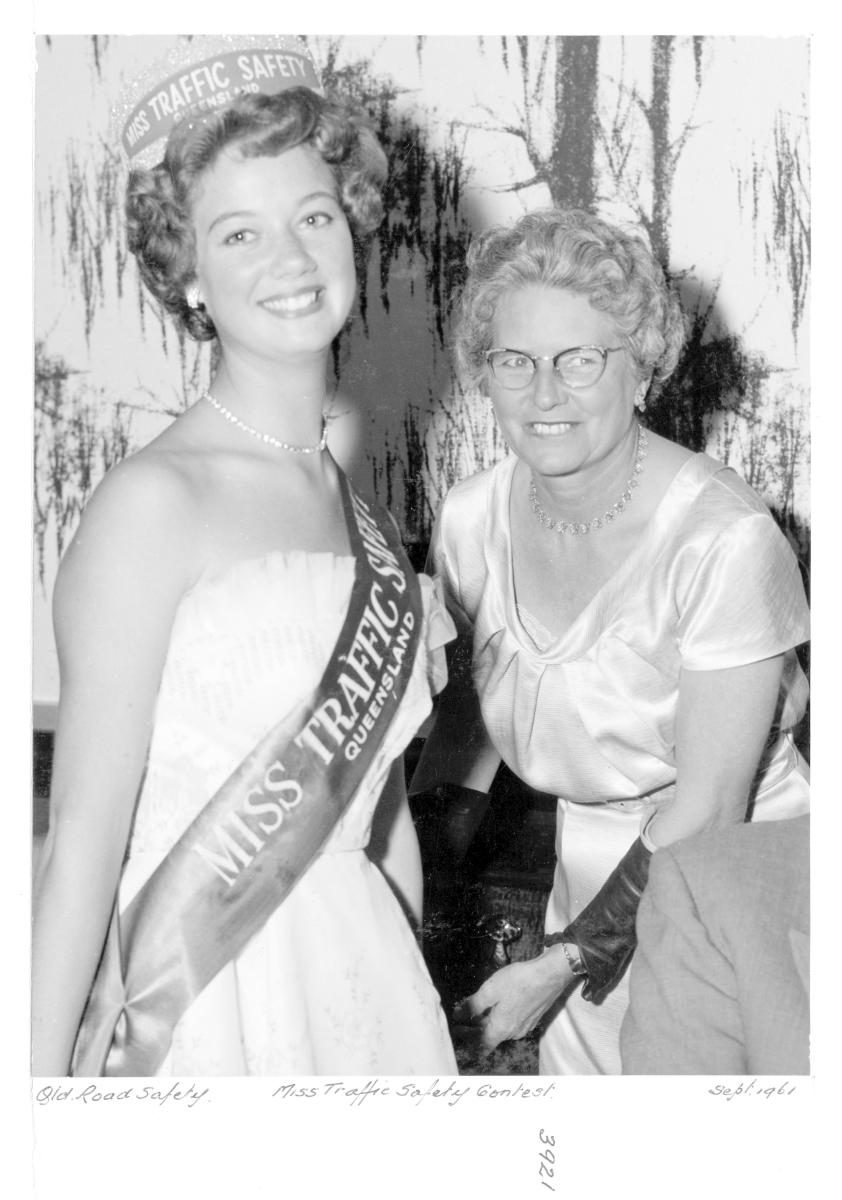 Miss Traffic Safety 1961 , with guest - Brisbane, September 1961
