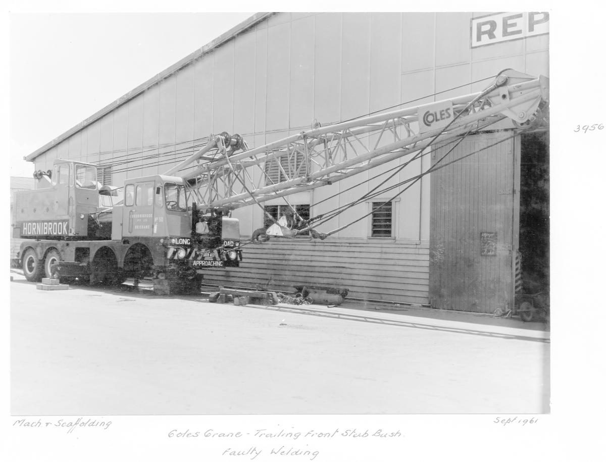 Machinery and Scaffolding Coles crane - Brisbane, September 1961