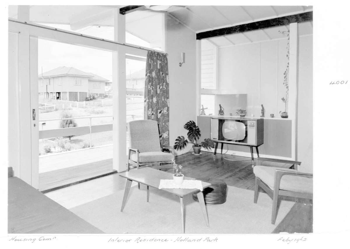 Interior of Housing Commission residence at Holland Park - Brisbane, February 1962