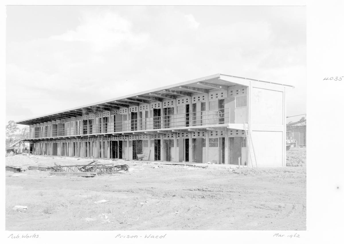 Construction of a block of cells at the Wacol prison - Brisbane, March 1962